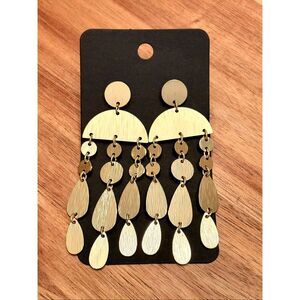 Circle Chandelier Earrings | Gold Tone | 2.75” Length